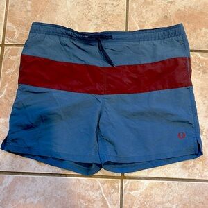 fred perry colour block swim shorts